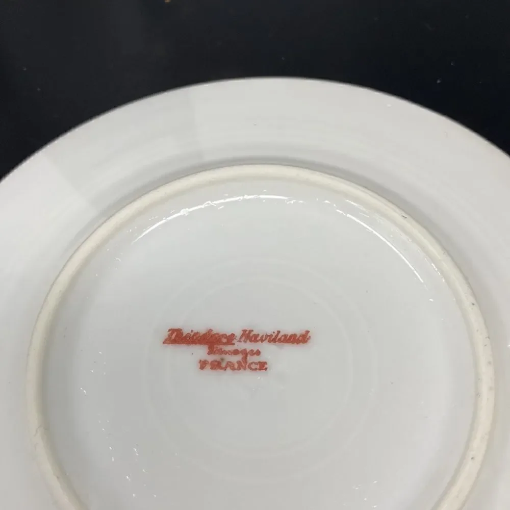 Theodore Haviland Limoges France Saucer & Custard Cup.  2 Piece Set.